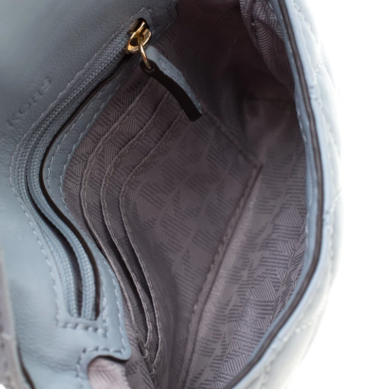 Michael Kors Light Blue Quilted Leather Sloan Belt Bag For Women - Image 7