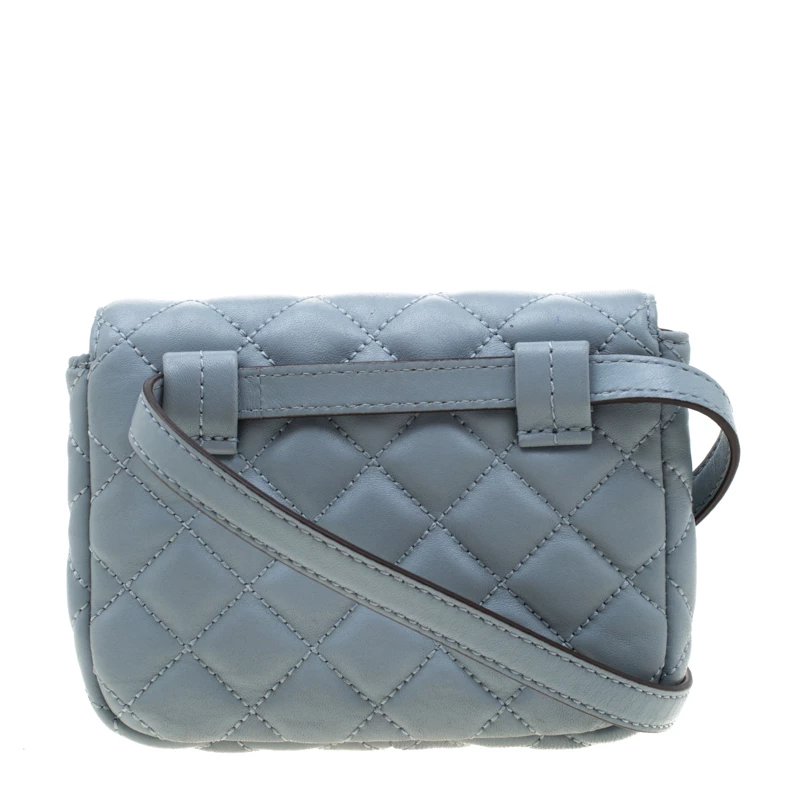 Michael Kors Light Blue Quilted Leather Sloan Belt Bag For Women - Image 4