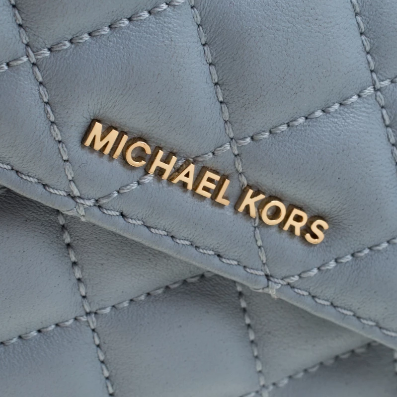 Michael Kors Light Blue Quilted Leather Sloan Belt Bag For Women - Image 5