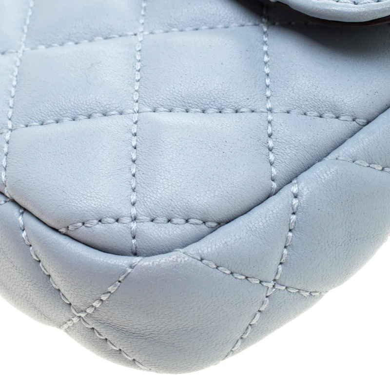 Michael Kors Light Blue Quilted Leather Sloan Belt Bag For Women - Image 13