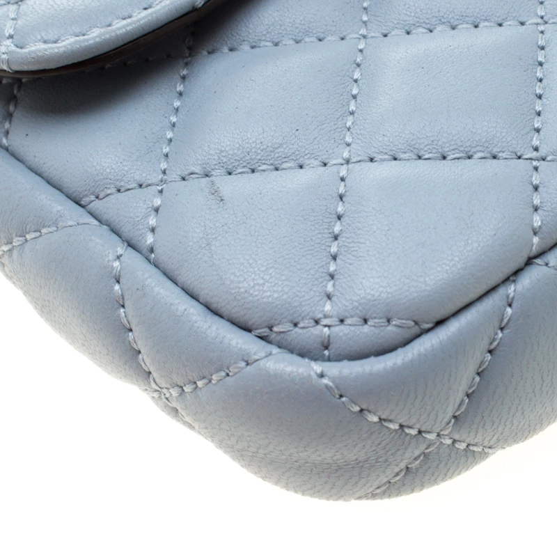 Michael Kors Light Blue Quilted Leather Sloan Belt Bag For Women - Image 12