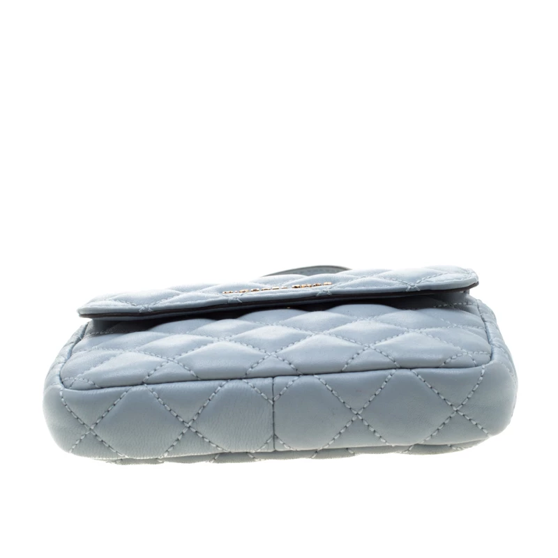 Michael Kors Light Blue Quilted Leather Sloan Belt Bag For Women - Image 6