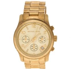 Michael Kors Yellow Gold Plated Stainless Steel MK5055 Women's Wristwatch 38 Mm For Women