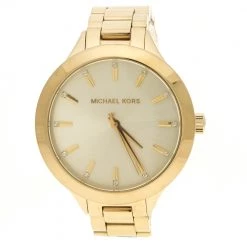 Michael Kors Gold Plated Steel Runway MK3465 Women's Wristwatch 38 Mm For Women