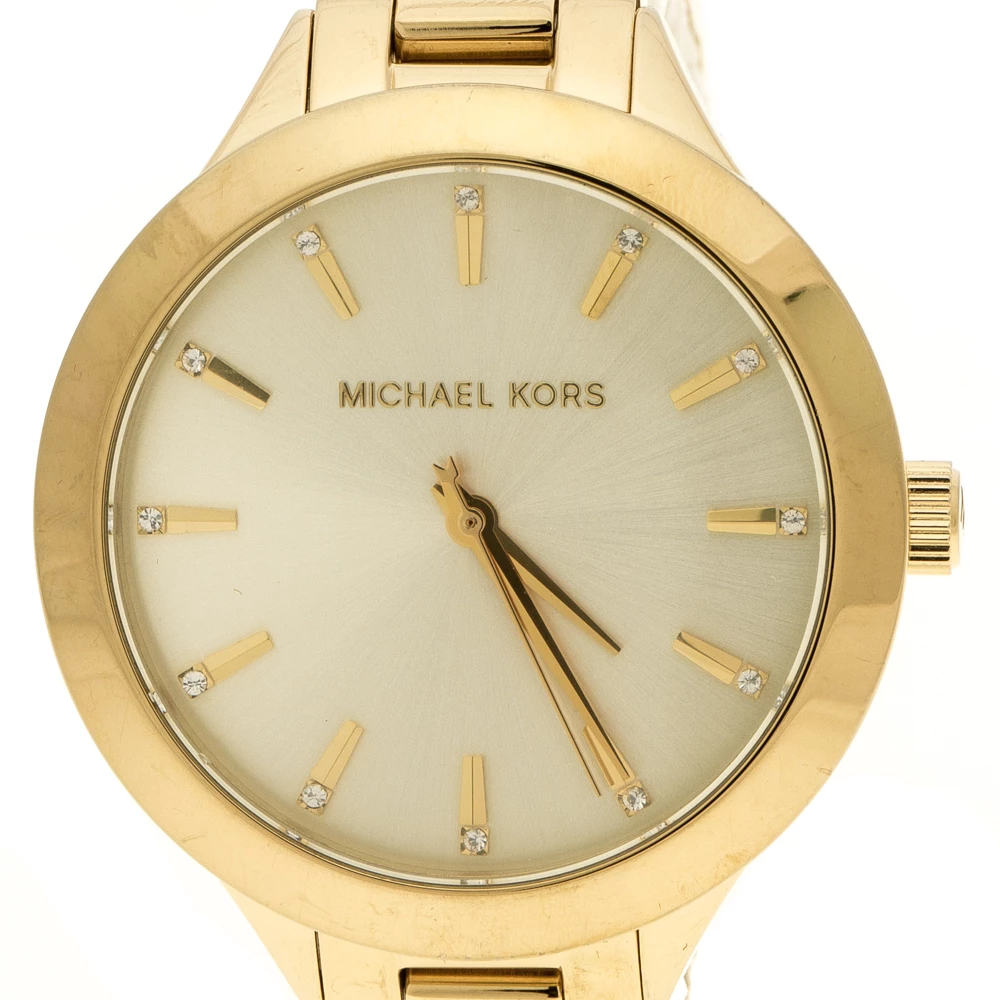 Michael Kors Gold Plated Steel Runway MK3465 Women's Wristwatch 38 Mm For Women - Image 3