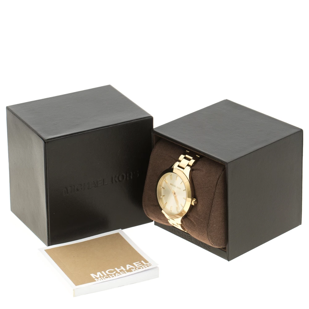 Michael Kors Gold Plated Steel Runway MK3465 Women's Wristwatch 38 Mm For Women - Image 5