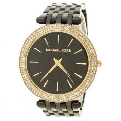 Michael Kors Black Crystal Stainless Steel Darci MK3322 Women's Wristwatch 39 Mm For Women