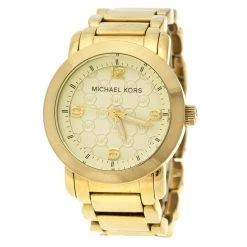 Michael Kors Gold Plated Stainless Steel MK3158 Women's Wristwatch 34 Mm For Women