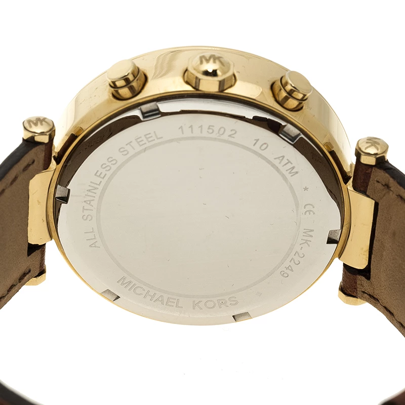 Michael Kors Gold Tone Parker Chronograph MK2249 Women's Wristwatch 39 Mm For Women - Image 4