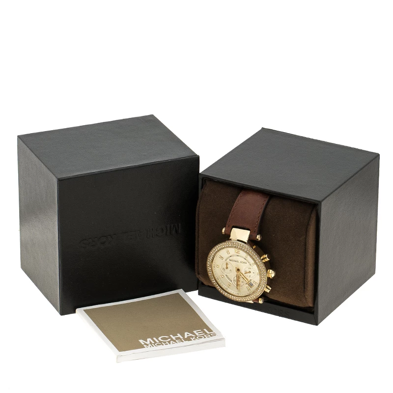 Michael Kors Gold Tone Parker Chronograph MK2249 Women's Wristwatch 39 Mm For Women - Image 6