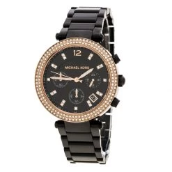Michael Kors Black Stainless Steel And Rose Gold Plated Steel Parker MK5885 Women's Wristwatch 39 Mm For Women