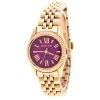 Michael Kors Purple Rose Gold Plated MK3273 Petite Lexington Women's Wristwatch 26 Mm For Women