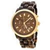 Michael Kors Brown Acrylic Gold Plated Stainless Steel MK5216 Women's Wristwatch 43 Mm For Women