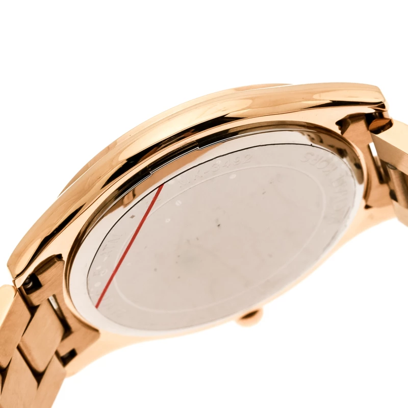 Michael Kors Blue Mother Of Pearl Gold Plated Stainless Steel Slim Runway MK3492 Women's Wristwatch 41 Mm For Women - Image 7