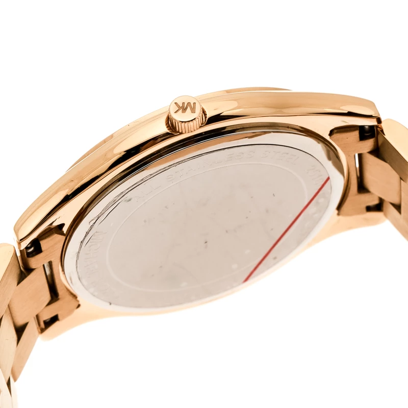 Michael Kors Blue Mother Of Pearl Gold Plated Stainless Steel Slim Runway MK3492 Women's Wristwatch 41 Mm For Women - Image 6