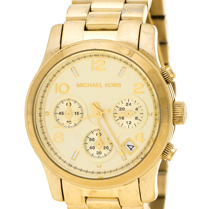 Michael Kors Gold Tone Stainless Steel Runway MK5055 Chronograph Women's Wristwatch 38 Mm For Women - Image 3