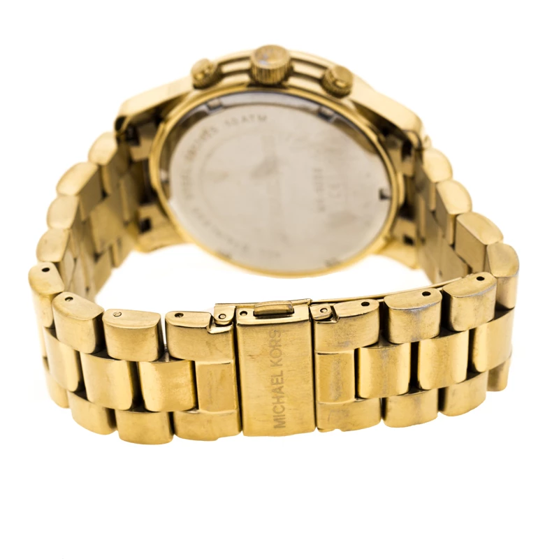 Michael Kors Gold Tone Stainless Steel Runway MK5055 Chronograph Women's Wristwatch 38 Mm For Women - Image 5