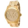 Michael Kors Pave Crystal Gold Tone Stainless Steel Runway MK5706 Women's Wristwatch 45 Mm For Women
