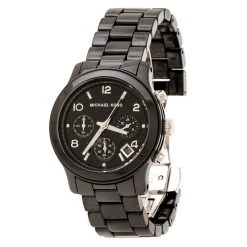 Michael Kors Black Ceramic Stainless Steel MK5162 Women's Wristwatch 39 Mm For Women