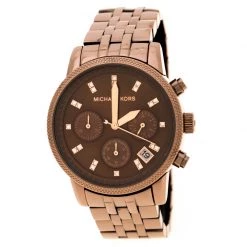 Michael Kors Brown Mother Of Pearl Brown Ion Coated Stainless Steel Ritz MK5547 Women's Wristwatch 36 Mm For Women