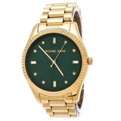 Michael Kors Emerald Green Yellow Gold Plated Stainless Steel Blake MK3226 Women's Wristwatch 41.50 Mm For Women