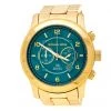 Michael Kors Aqua Blue Yellow Gold Plated Stainless Steel Watch Hunger Stop Runway MK8315 Women's Wristwatch 43 Mm For Women