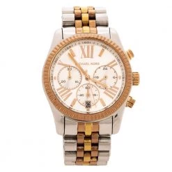 Michael Kors Silver Three-Tone Stainless Steel Lexington MK5735 Women's Wristwatch 38 Mm For Women