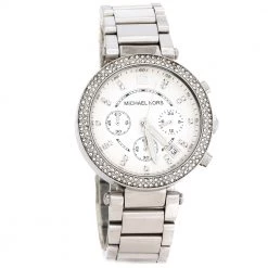Michael Kors Silver White Stainless Steel Parker MK5353 Women's Wristwatch 39 Mm For Women