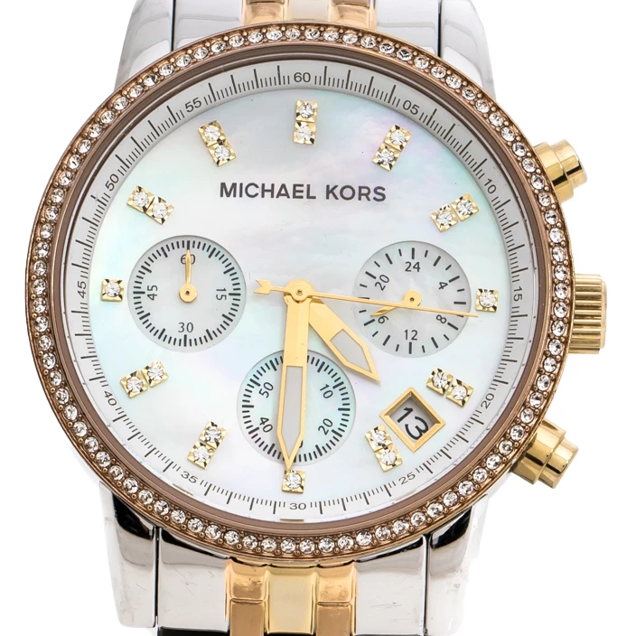 Michael Kors Mother Of Pearl Tri-Tone Ritz MK5650 Women's Wristwatch 36 Mm For Women - Image 3