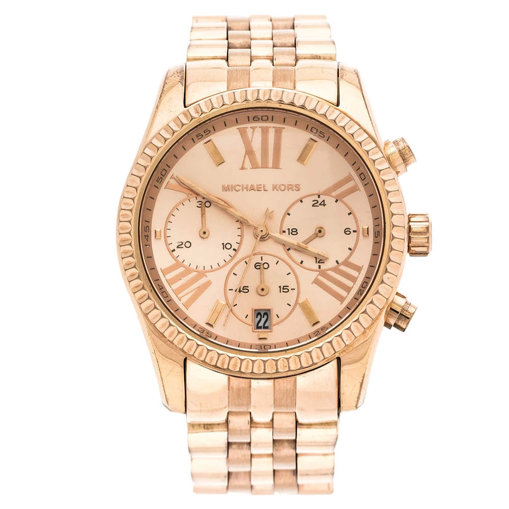 Michael Kors Rose Gold Plated Steel Lexington MK5569 Women's Wristwatch 38 Mm For Women