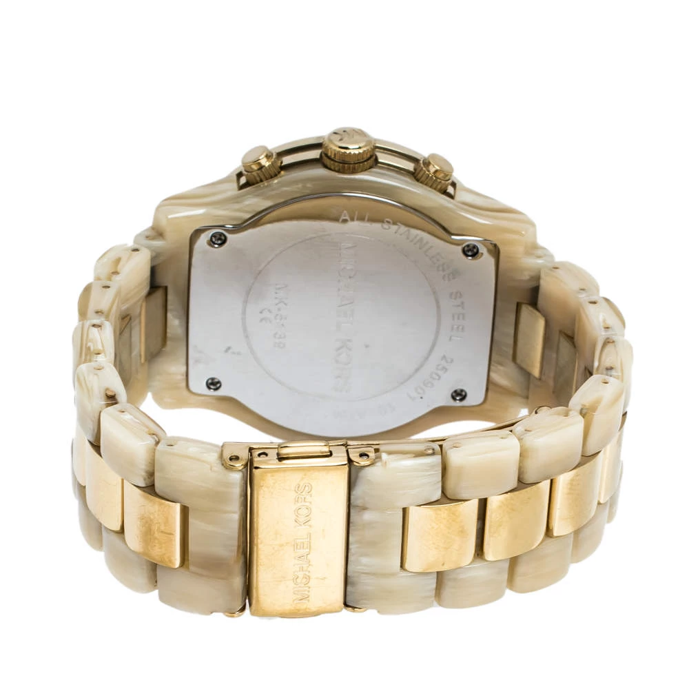 Michael Kors Gold Stainless Steel Acetate MK5139 Women's Wristwatch 38 Mm For Women - Image 5