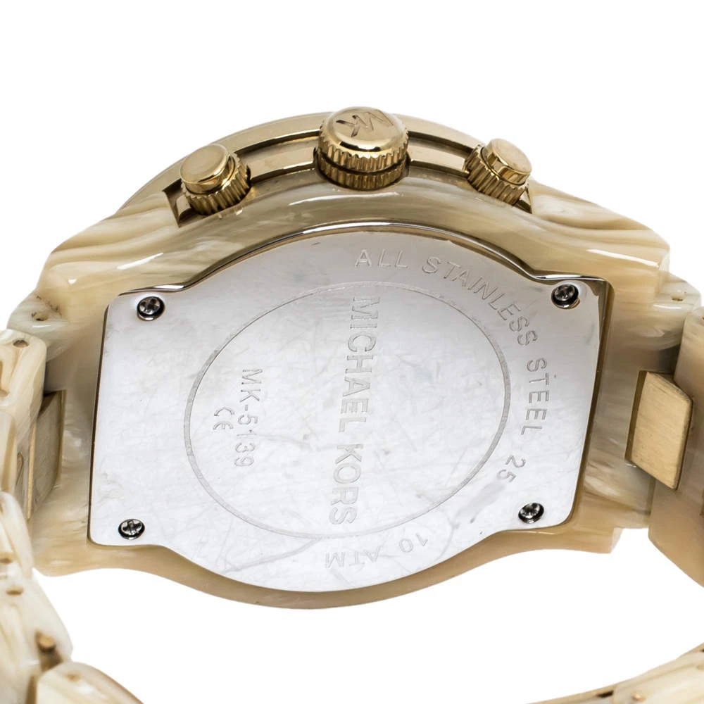 Michael Kors Gold Stainless Steel Acetate MK5139 Women's Wristwatch 38 Mm For Women - Image 4