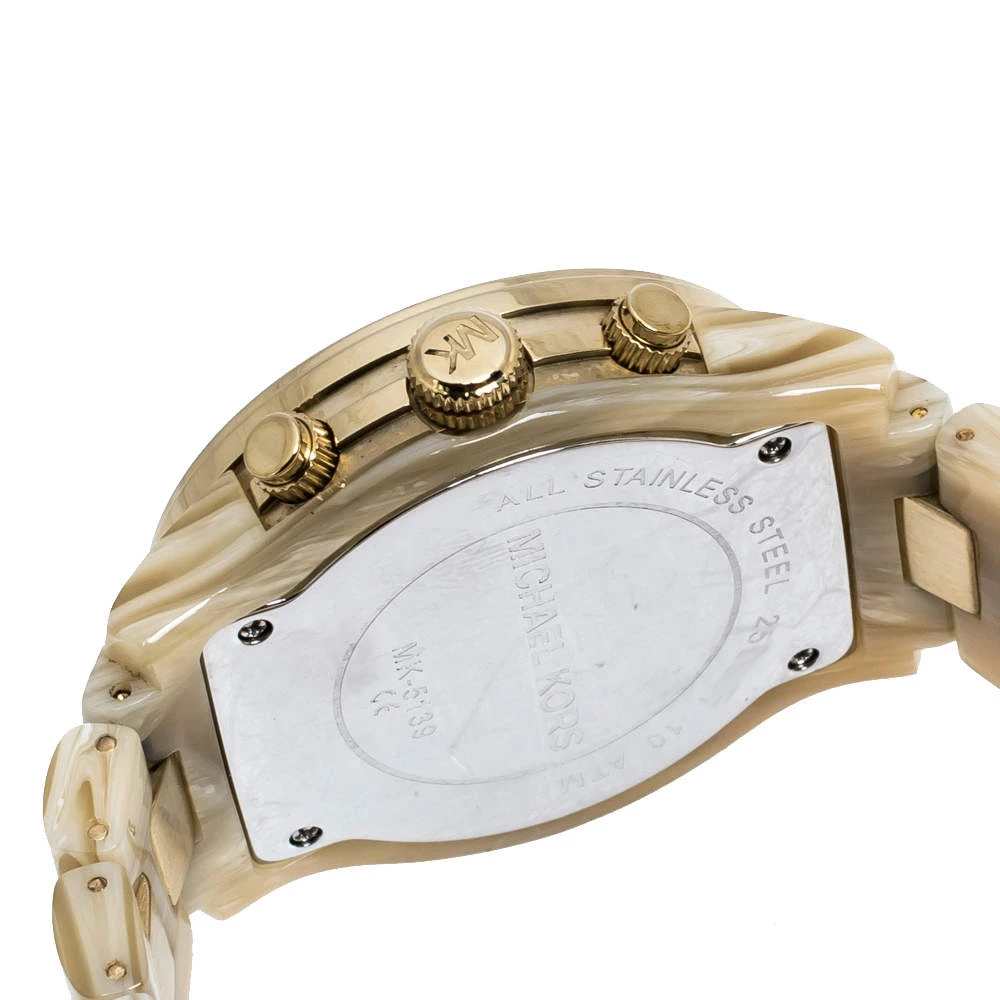 Michael Kors Gold Stainless Steel Acetate MK5139 Women's Wristwatch 38 Mm For Women - Image 6