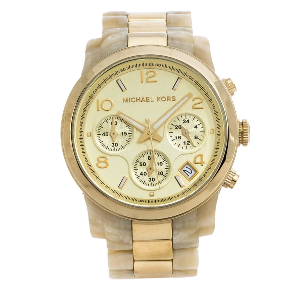 Michael Kors Gold Stainless Steel Acetate MK5139 Women's Wristwatch 38 Mm For Women
