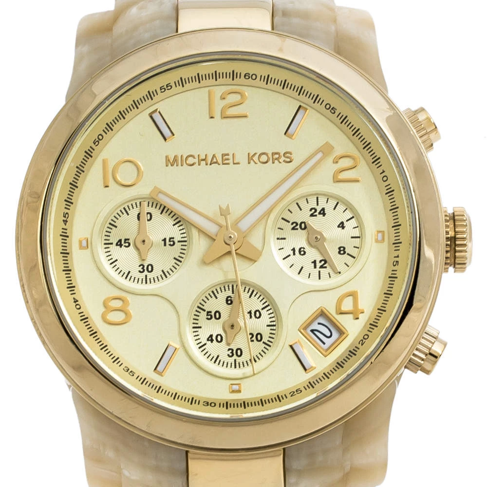 Michael Kors Gold Stainless Steel Acetate MK5139 Women's Wristwatch 38 Mm For Women - Image 3