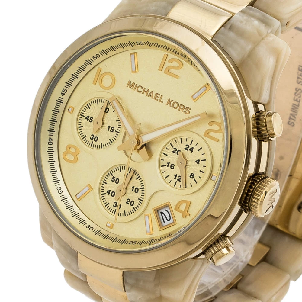 Michael Kors Gold Stainless Steel Acetate MK5139 Women's Wristwatch 38 Mm For Women - Image 2