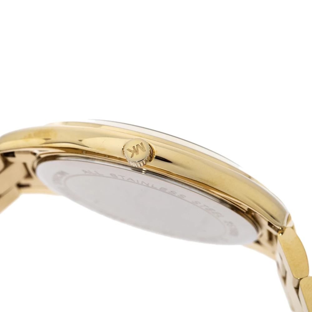 Michael Kors Yellow Gold Tone Stainless Steel Slim Runway MK3590 Women's Wristwatch 42 Mm For Women - Image 6