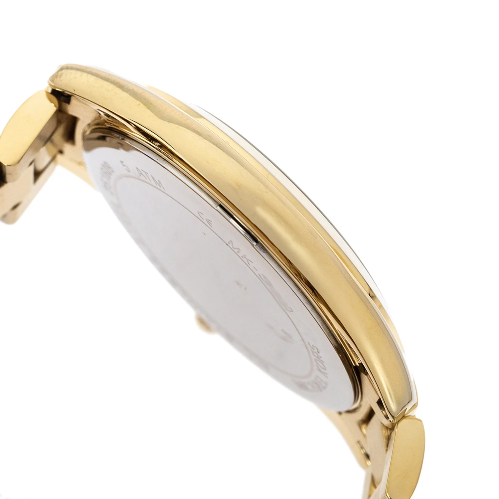 Michael Kors Yellow Gold Tone Stainless Steel Slim Runway MK3590 Women's Wristwatch 42 Mm For Women - Image 7