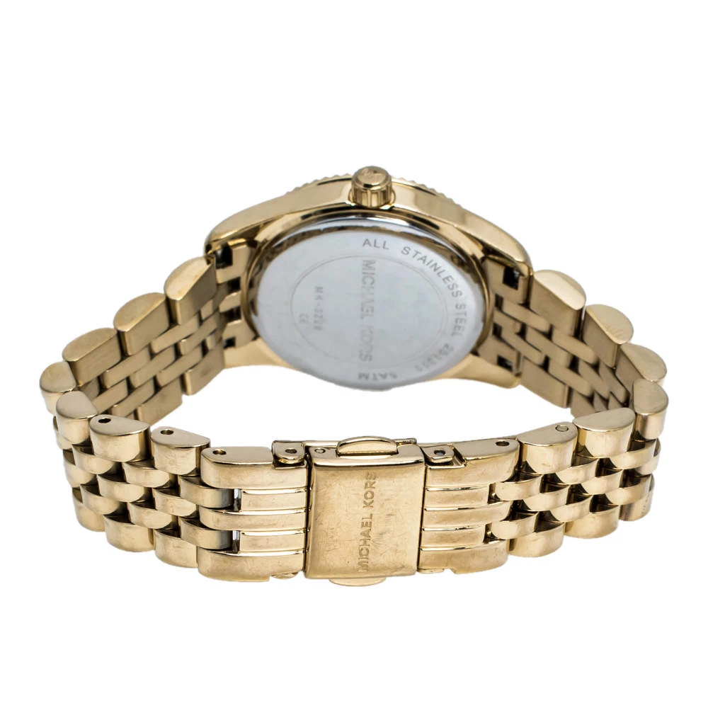 Michael Kors Opaline White Gold Tone Stainless Steel Lexington Petite MK3229 Women's Wristwatch 26 Mm For Women - Image 5