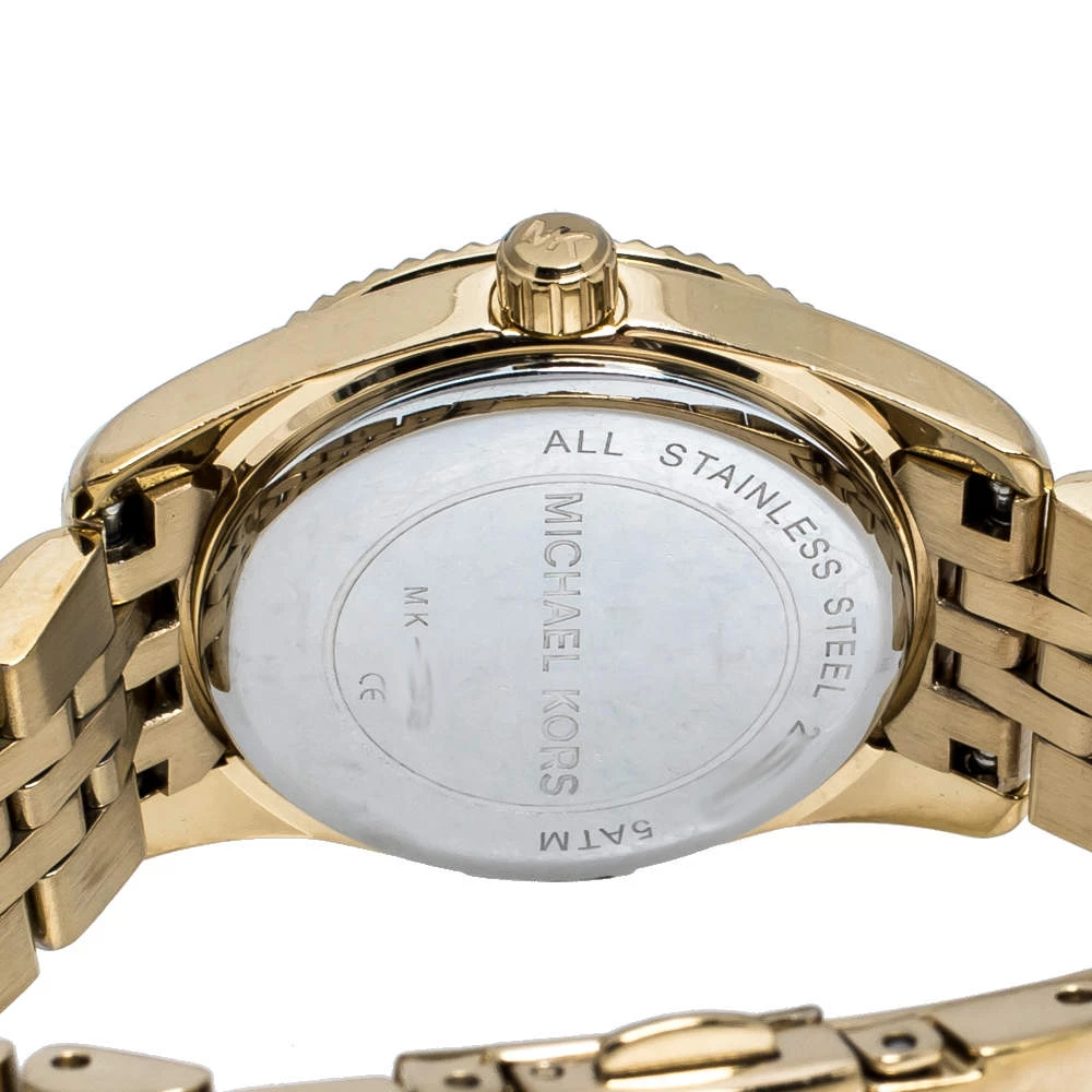 Michael Kors Opaline White Gold Tone Stainless Steel Lexington Petite MK3229 Women's Wristwatch 26 Mm For Women - Image 4