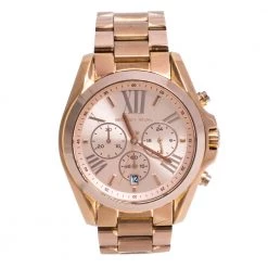 Michael Kors Rose Gold Tone Stainless Steel Bradshaw MK5503 Women's Wristwatch 43 Mm For Women