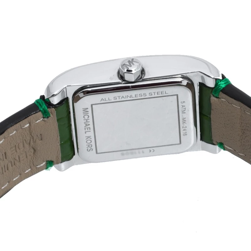 Michael Kors Silver Stainless Steel Crocodile Leather Taylor MK2416 Women's Wristwatch 20 Mm For Women - Image 6