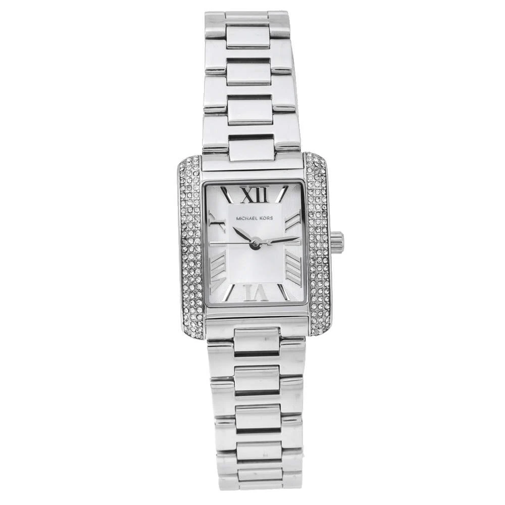 Michael Kors Silver Stainless Steel Petite Emery MK3289 Women's Wristwatch 27 Mm For Women