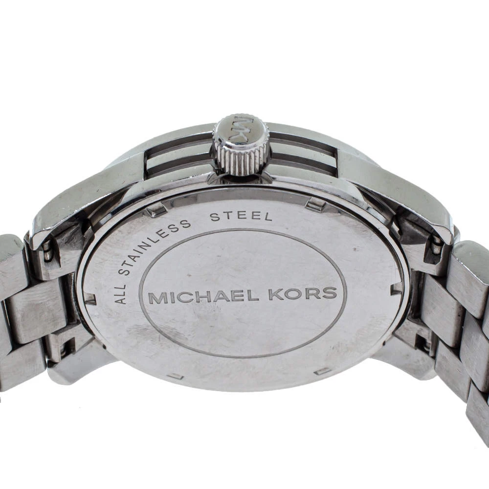 Michael Kors Silver Crystal Pave Stainless Steel Runway MK5544 Women's Wristwatch 45 Mm For Women - Image 4