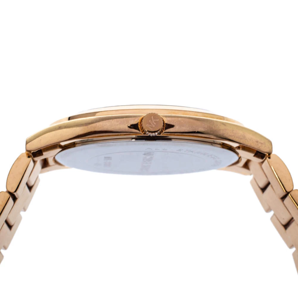 Michael Kors Brown Rose Gold Plated Steel Runway MK3181 Women's Wristwatch 42 Mm For Women - Image 6
