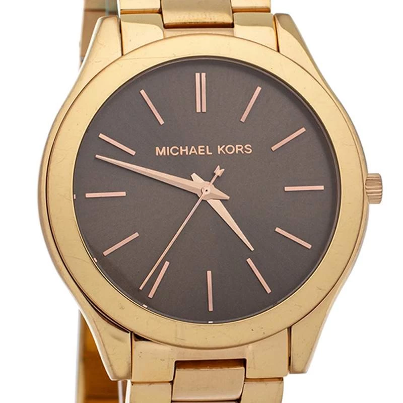 Michael Kors Brown Rose Gold Plated Steel Runway MK3181 Women's Wristwatch 42 Mm For Women - Image 3