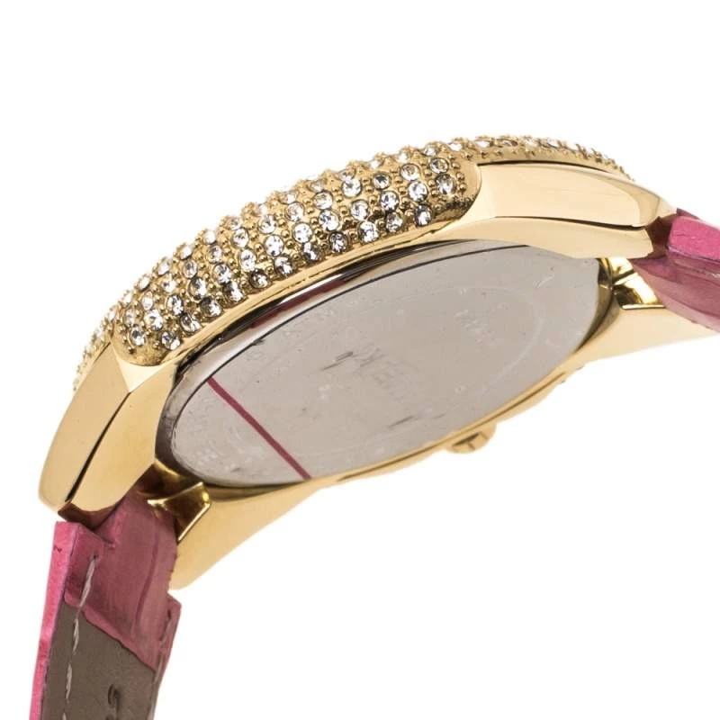 Michael Kors Opaline White Gold Tone Stainless Steel Leather Slim Camille MK2329 Women's Wristwatch 41 Mm For Women - Image 6