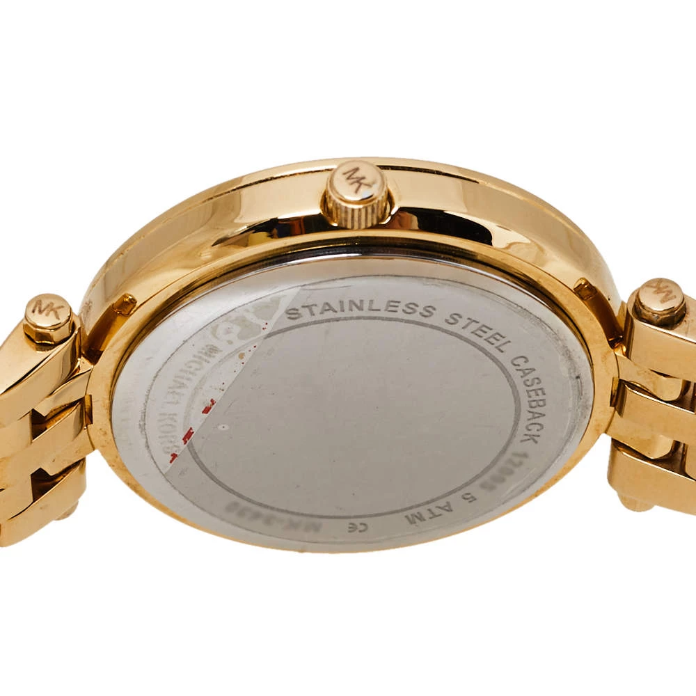 Michael Kors Yellow Gold Tone Stainless Steel Darci Pave MK3430 Women's Wristwatch 33 Mm For Women - Image 4