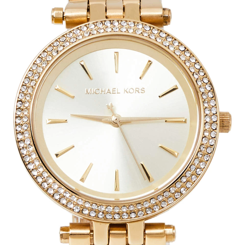 Michael Kors Yellow Gold Tone Stainless Steel Darci Pave MK3430 Women's Wristwatch 33 Mm For Women - Image 3