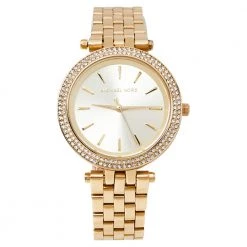 Michael Kors Yellow Gold Tone Stainless Steel Darci Pave MK3430 Women's Wristwatch 33 Mm For Women